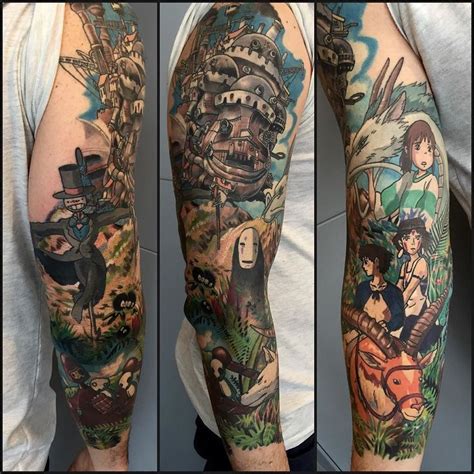 studio ghibli sleeve|studio ghibli tattoos.